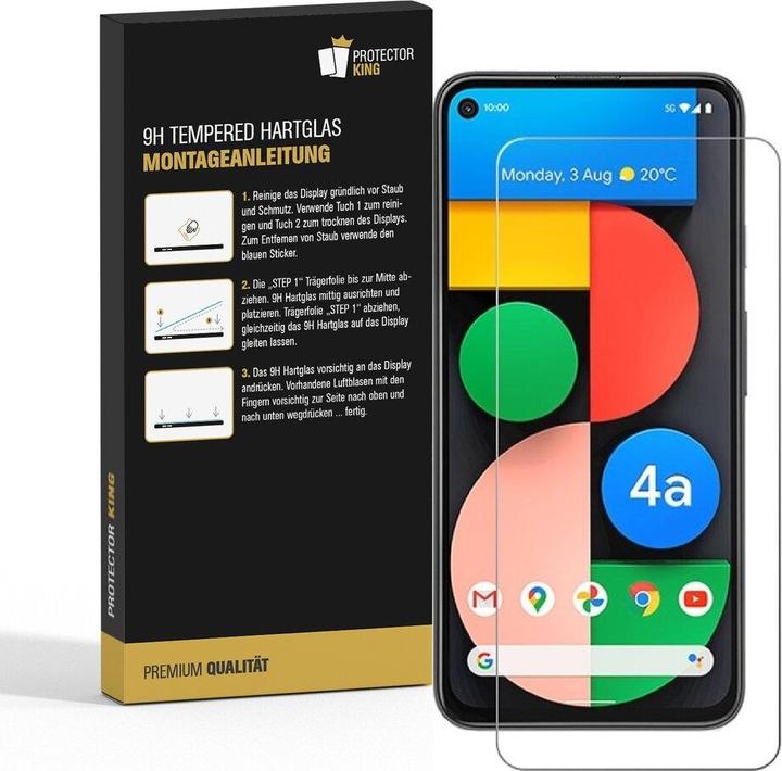 Produktbild Protectorking 1x echtes Tempered 9H Panzerhartglas 3D KLAR (1 Stück, Google Pixel 4a)