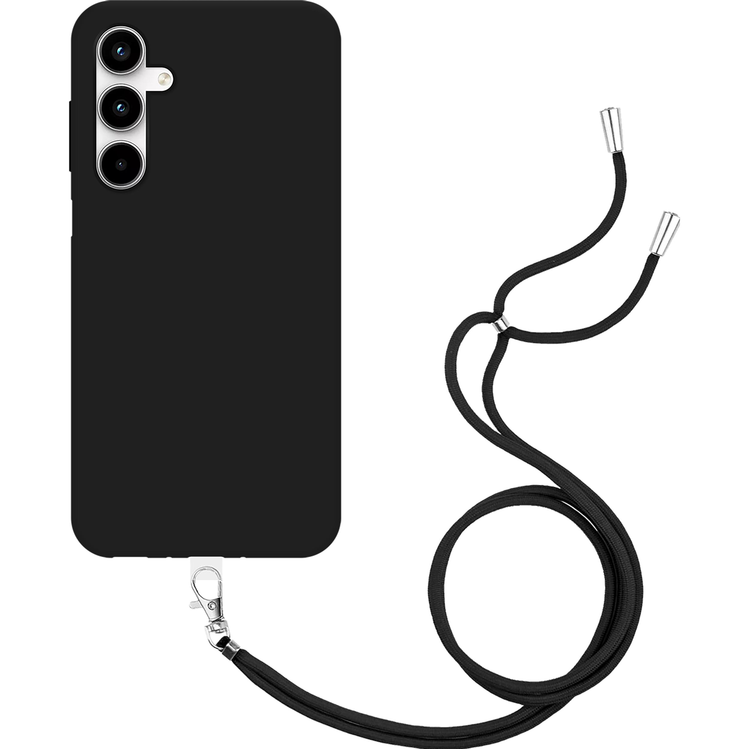 Thumbnail - Cazy Handykette Hülle Kompatibel mit Samsung Galaxy A35 - Silikon Handyhülle mit Band Necklace Hülle -, Handykette, Schw...