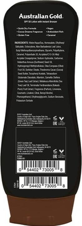 Productafbeelding Australian Gold Lotion met bronzer (Zonnebrandlotion, SPF 50, 237 ml, 237 g)