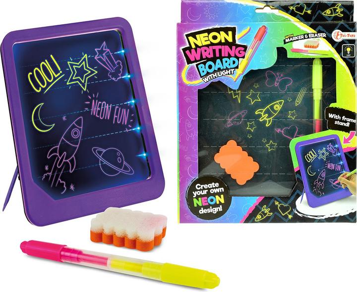 Actual product image Toi-Toys Neon Glow drawing board with marker and sponge