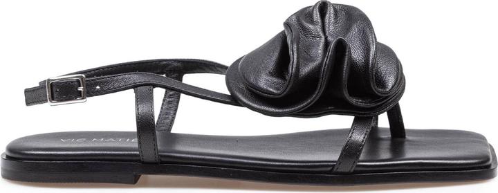 Image du produit Vic Matie square open sandal in leather with applied flower color black (36)