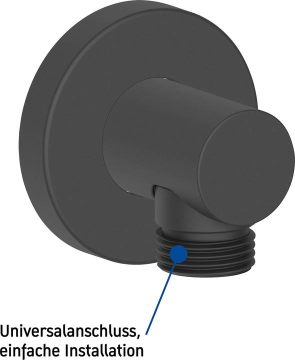 Image du produit Duravit Coude de raccordement mural rosace ronde noir mat