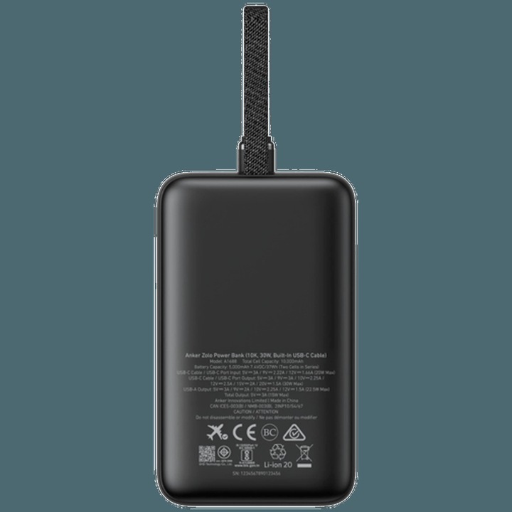 Actual product image Anker Zolo Powerbank 10.000mAh Black (10000 mAh, 30 W)