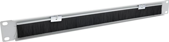 Actual product image InLine ® 48.30cm (19") cable entry plate with brush, 1U, RAL 7035 gray
