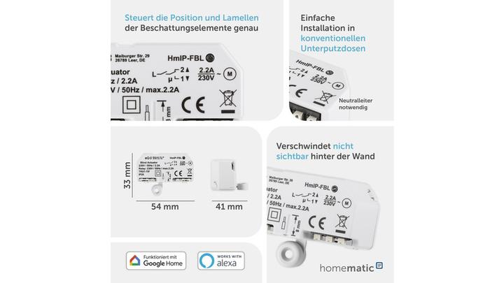 Actual product image Homematic IP Blind actuator - flush-mounted (Shutter actuator)