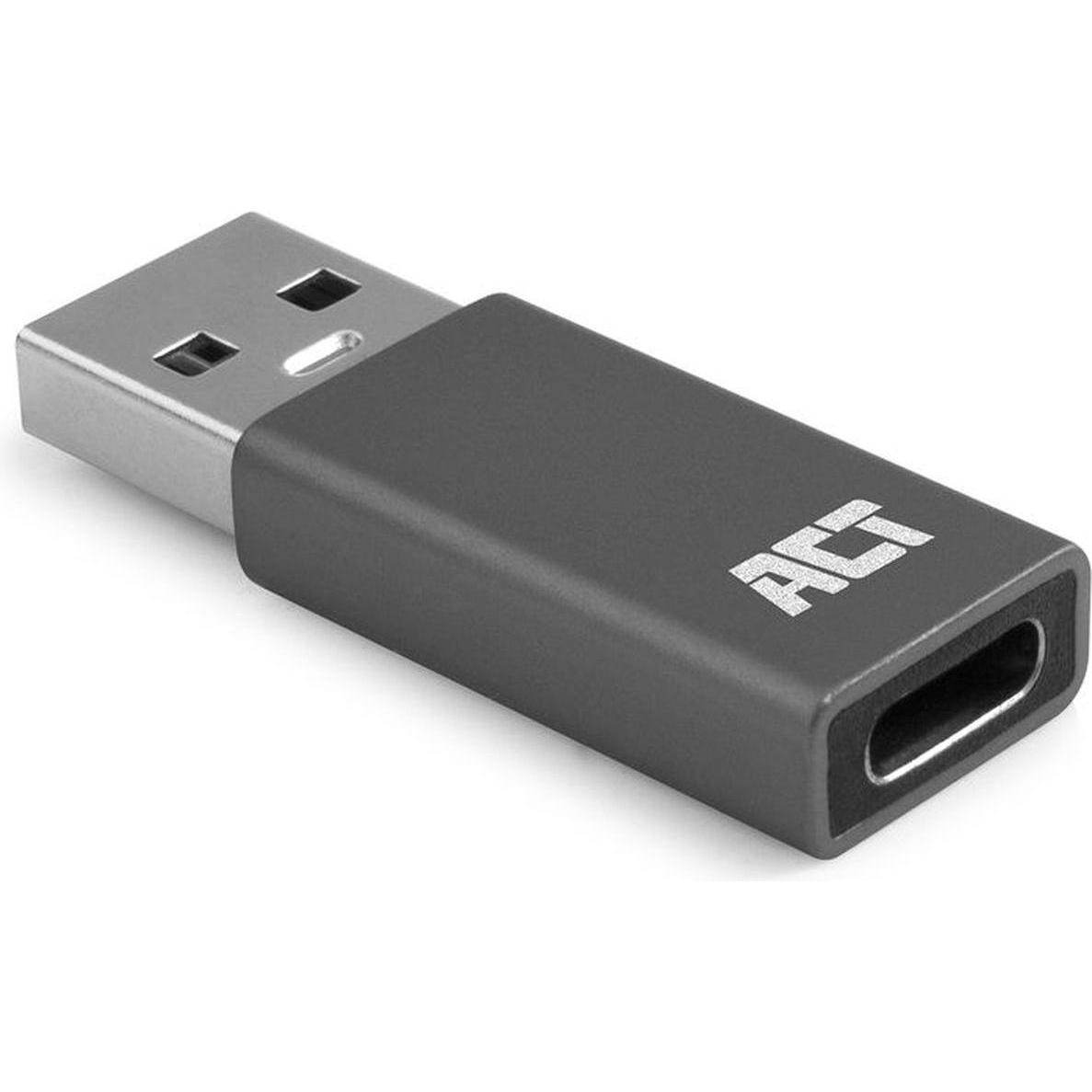 ACT USB A – USB C adapter (USB-C, 3.80 cm), Adattatore dati + video, Nero