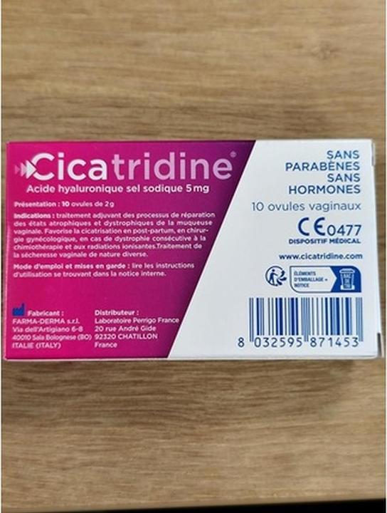 Image du produit Perrigo Cicatridine Plus Vaginal Suppositories for Vaginal Dryness Treatment (Suppositoires vaginaux)