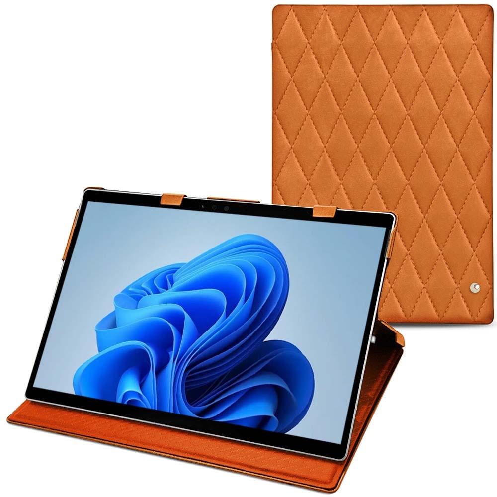 Noreve Lederschutzhülle vertikal (Microsoft Surface Pro 8), Tablet Hülle, Orange