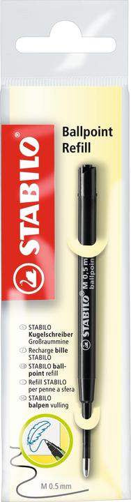 Actual product image STABILO Biros - Large capacity refill - Ballpoint Refill - Pack of 10 - black (10 Piece, Black, 0.50 mm)