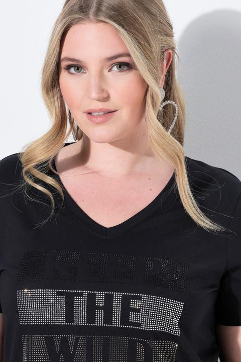 Immagine prodotto Miamoda T-Shirt, A-Linie, Glitzersteinchen-Schriftzug (46)