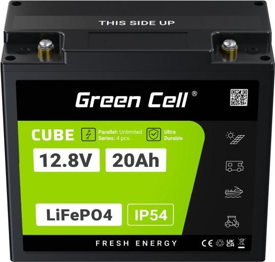 Actual product image GreenCell Green Cell CUBE LiFePO4 battery 20Ah 12.8V 256Wh lithium iron phosphate battery for tractor, lawn mo (12.80 V, 20 Ah)