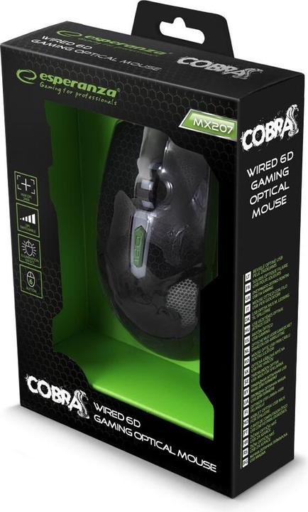 Immagine prodotto Esperanza Mouse da gioco MX207 Cobra EGM207G Verde (Cablato)