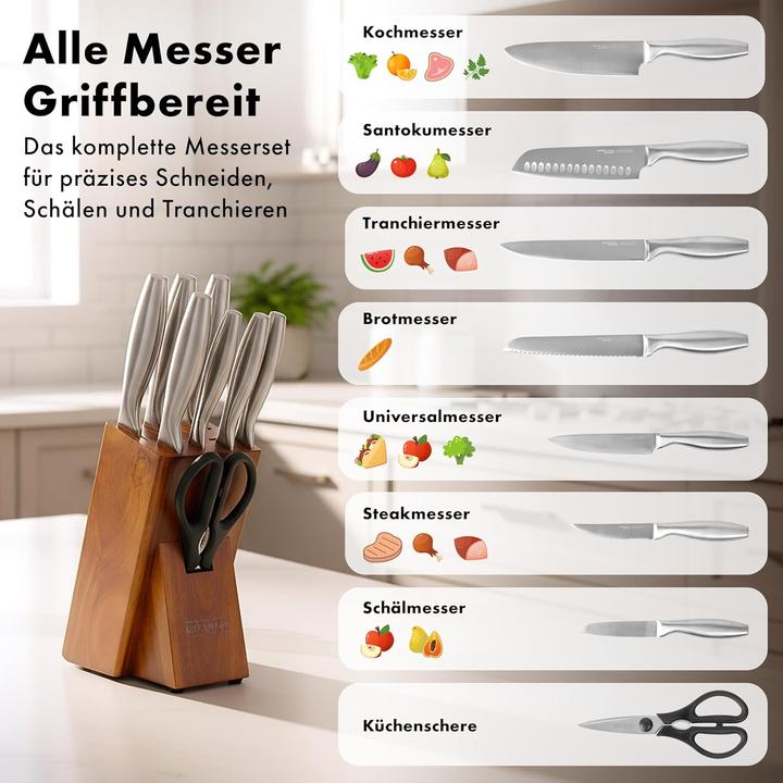 Produktbild Edelhaus Profi Messerblock-Set mit integriertem Schärfer