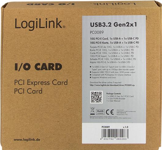 Produktbild LogiLink PCI Express Karte, USB 3.2 Gen2x1