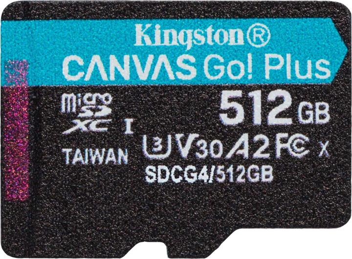 Actual product image Kingston Card Canvas Go Plus MicroSD 512GB (512 GB, microSDXC, U3, UHS-I)