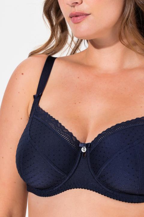 Produktbild Ulla Popken Bügel-BH, Jacquard, Spitzenkante, Cup C - G (85 C)