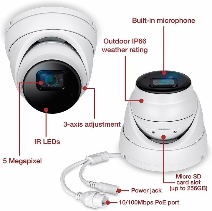 Produktbild Trendnet TV-IP1515PI 5MP Dome Indoor / Outdoor PoE Day/Night (2592 x 1920 Pixels)