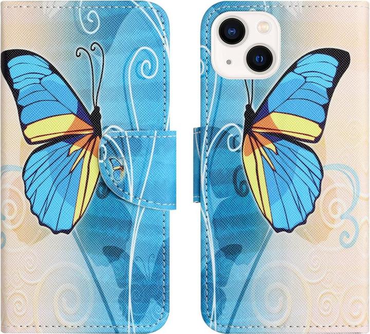 Actual product image Ueli Express iPhone 15 Book Case with Card Pocket Butterfly (Apple iPhone 15)