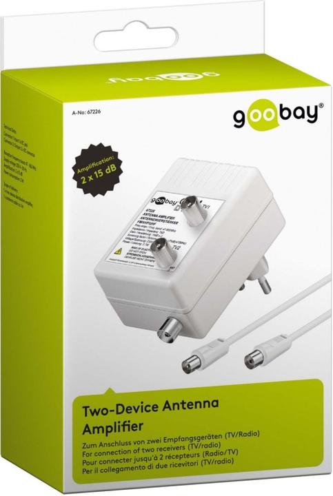 Immagine prodotto Goobay Amplificatore per antenna a due dispositivi (Amplificatore)