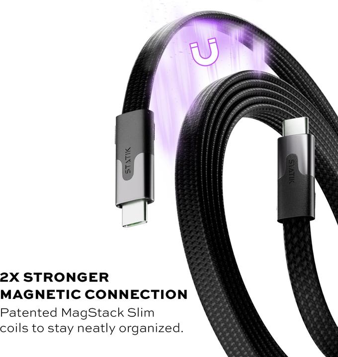 Produktbild Statik MagStack Slim Pro USB-C zu C Kabel (1 m, USB 2.0, 100 W)