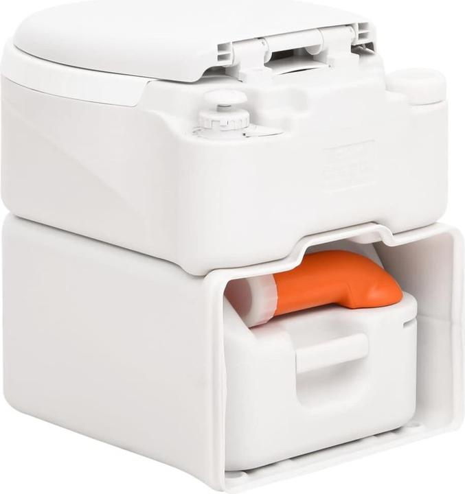 Immagine prodotto VidaXL Toilette da campeggio da incasso Bianca 24+17 L HDPE e PP
