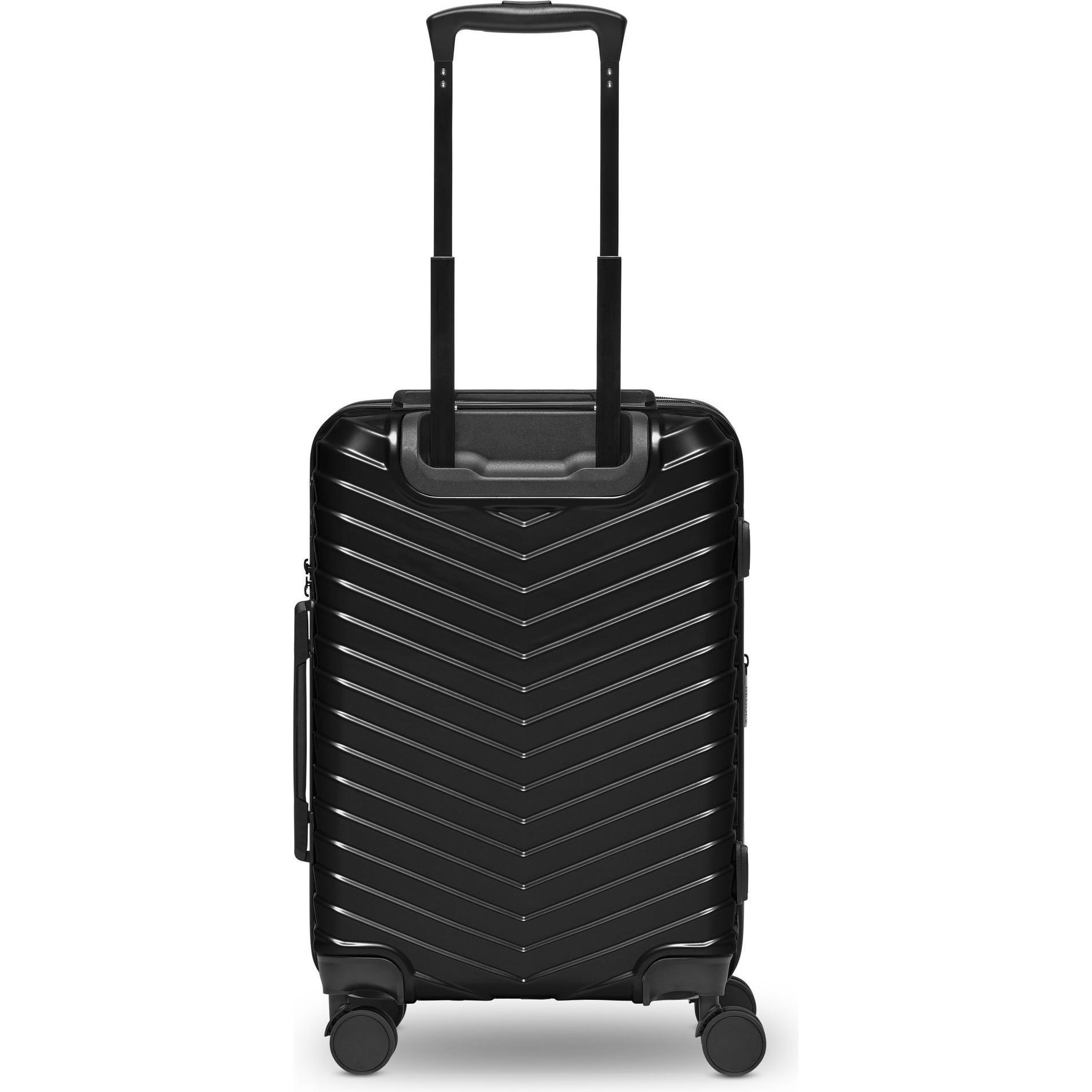 Redolz, Koffer, Essentials 18 4 Rollen Kabinentrolley 55 cm mit Dehnfalte, Schwarz, (44 l, Handgepäck (bis 50l))
