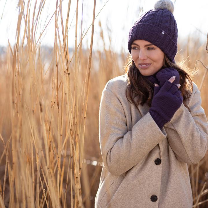 Produktbild Heat Holders Handschuhe Fingerlos, Thermo Handschuhe Ohne Finger Stricken (One Size)