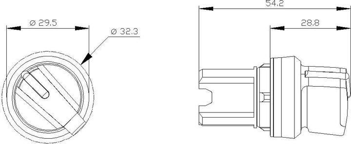Actual product image Siemens Selector switch 22mm round green O-I