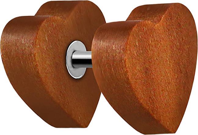 Immagine prodotto Star Piercing Cuore finto in legno di Sawo (senza ottone, Organico)