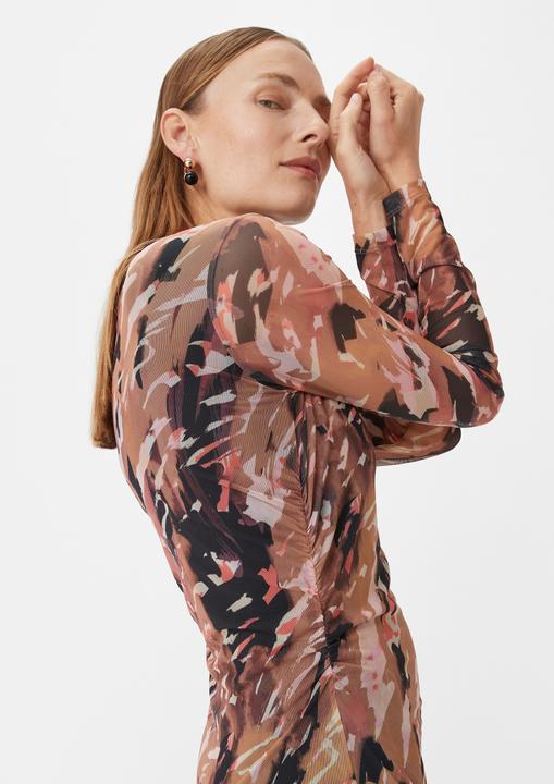 Image du produit Comma Kleid Gemustertes Meshkleid mit Raffung (36)