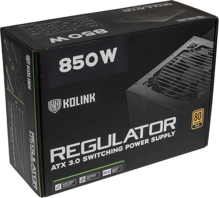 Actual product image Kolink Regulator 80 PLUS Gold power supply, ATX 3.0, PCIe 5.0, modular - 850 Watt (850 W)