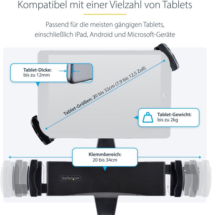 Image du produit StarTech COM VESA Support de tablette pour bras d'écran - antivol Support de tablette pour 20,06-31,75c