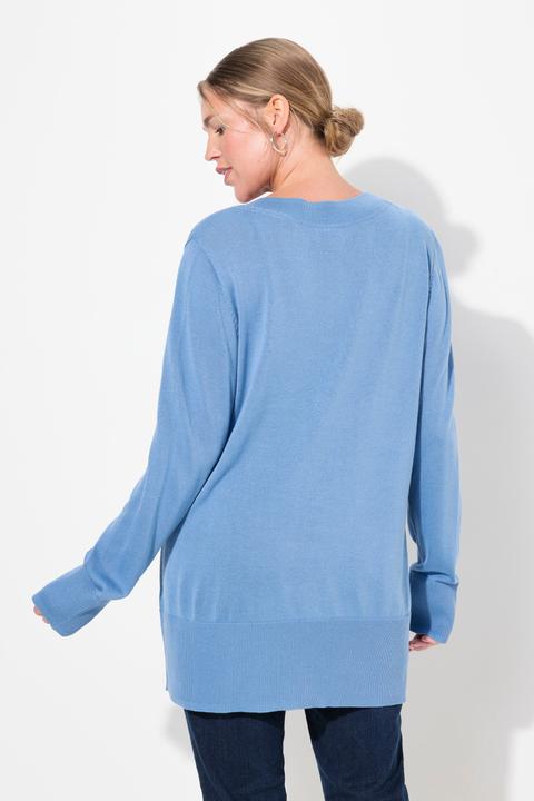 Produktbild Ulla Popken Strickjacke, V-Ausschnitt, Knopfleiste, Feinstrick (50, 52)