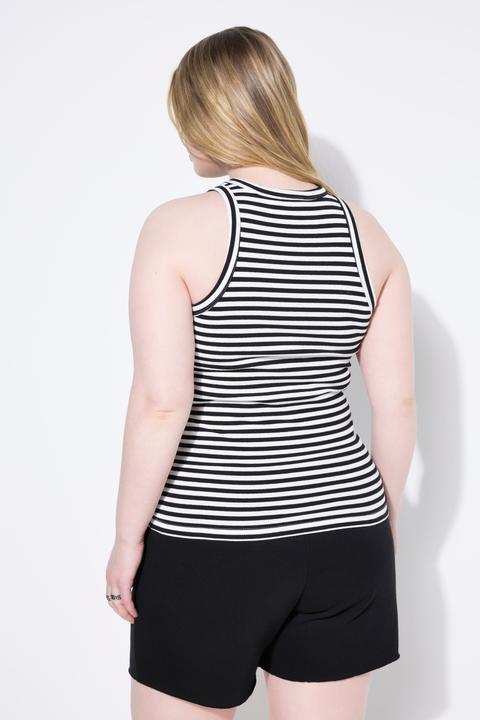 Image du produit Studio Untold Débardeur coupe Slim Shape, jersey côtelé à rayures (58)