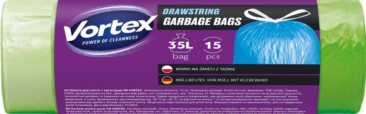 Actual product image Staples Bags Garbag Vortexdrawstr Gren 35l 15pc (15 x, 35 l)