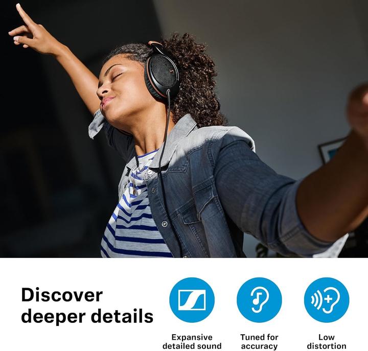 Image du produit Sennheiser Casque audio supra-auriculaire filaire avec son haute qualité et basses puissantes, confort amélioré (Pas de réduction du bruit, Filaire)