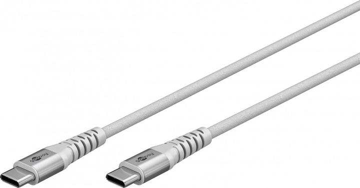 Immagine prodotto Goobay Cavo tessile da USB-C a USB-C con spine in metallo, 3 m, bianco (3 m, USB 2.0, 60 W)