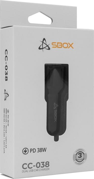 Produktbild Sbox Car Charger CC-038 38W Black
