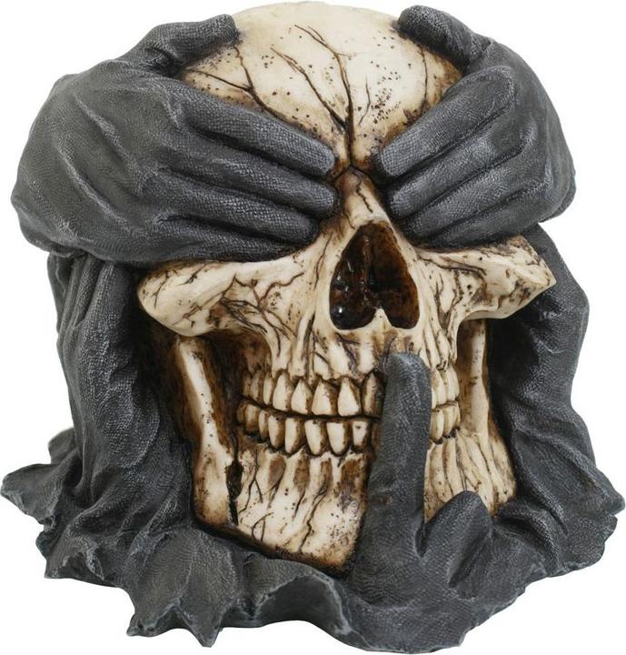 Actual product image Spiral See Hear Speak No Evil Skull Ornament