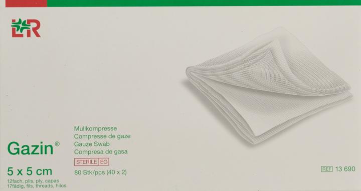 Actual product image Gazin Mullkompressen 5x5cm 12fach steril