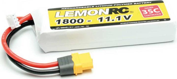Image du produit LemonRC Pack d'accus pour modèles réduits (LiPo) 11.1 V 1800 mAh Nombre d'éléments : 3 35 C Softcase X (11.10 V, 1800 mAh)