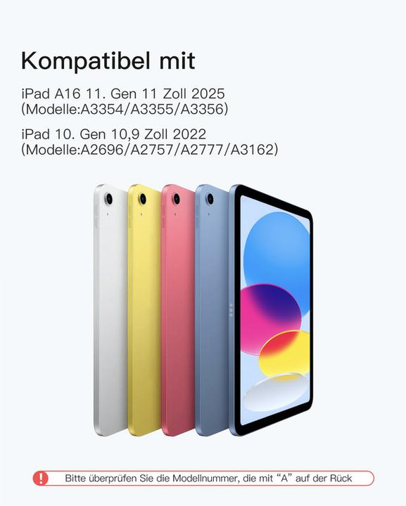 Actual product image Inateck KB004 black 360° Bluetooth-Tastatur-Hülle für iPad (DE)
