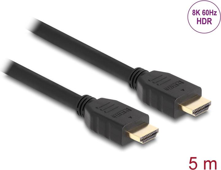Produktbild Delock High Speed HDMI Kabel 48 Gbps 8K 60 Hz schwarz 5 m (5 m, HDMI, 2.1)