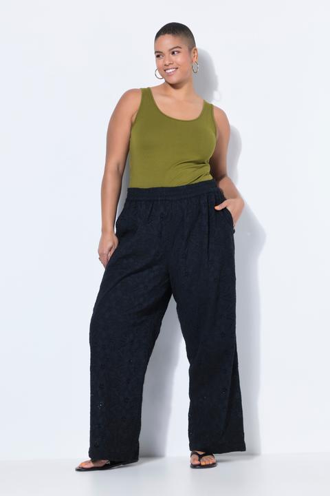 Produktbild Studio Untold Hose, Wide Legs, Baumwoll-Spitze, Elastikbund (58)