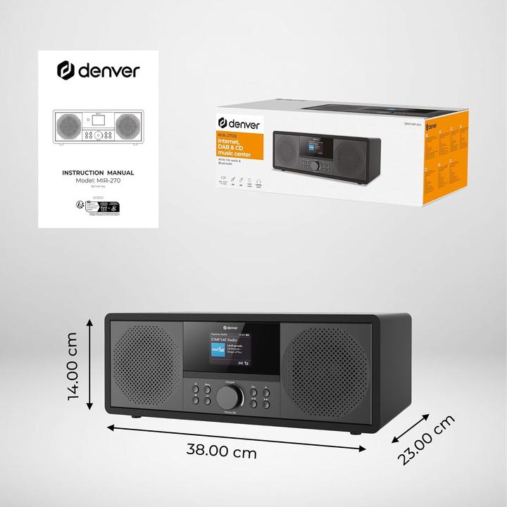 Image du produit Denver MIR-270B (DAB+ DAB, FM, Bluetooth, WiFi)