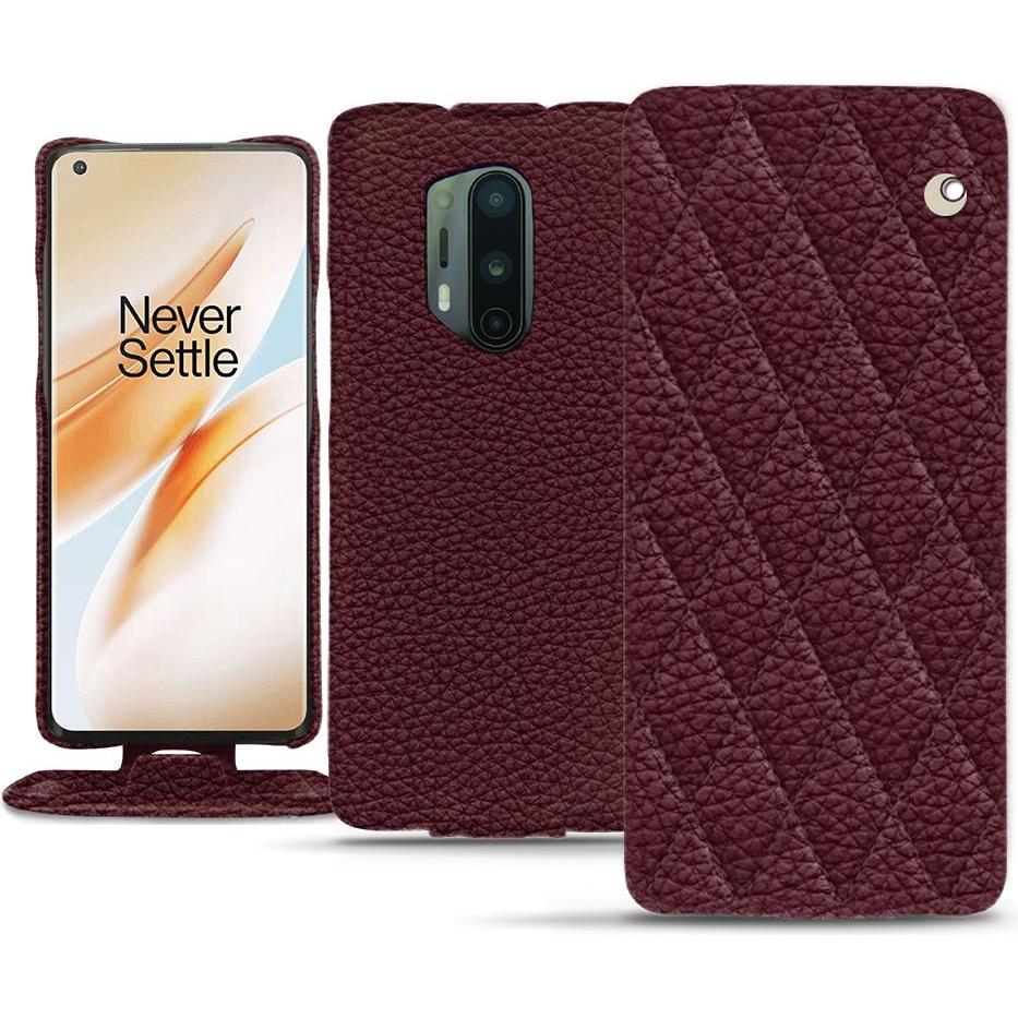 Noreve Lederschutzhülle vertikal (OnePlus 8 Pro), Smartphone Hülle, Violett