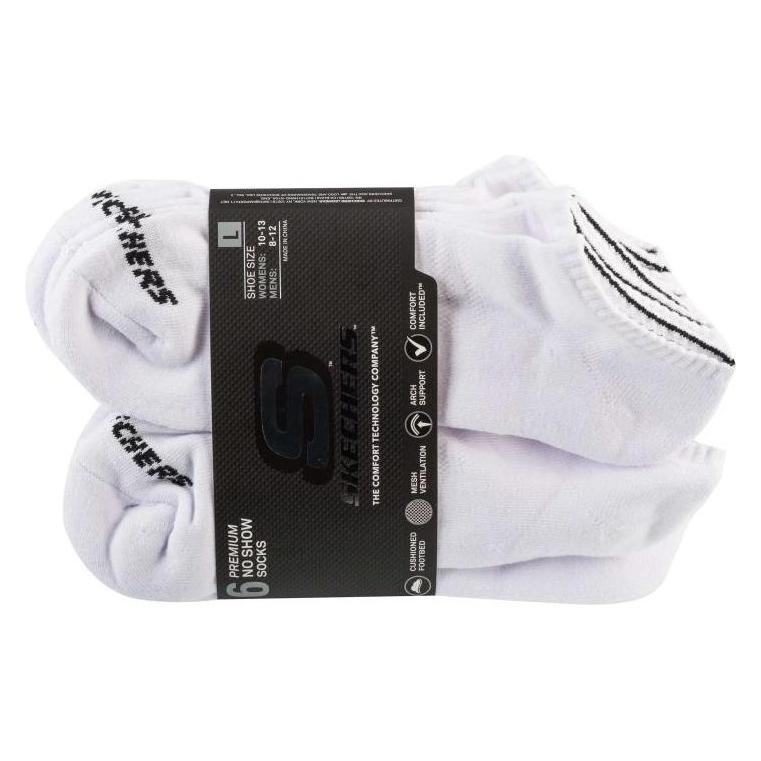 Skechers, Unisex, Socken, 6er-Pack Unisex-Frottee-Crew-Socken, Weiss, Weiss, (6er Pack, 41 - 46)