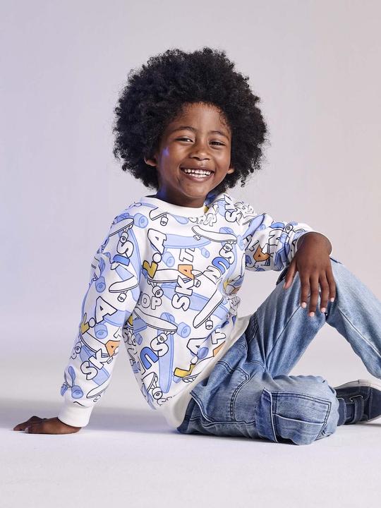 Immagine prodotto Vertbaudet Jungen Sweatshirt mit Skater-Print und Recycling-Polyester (158, 164)