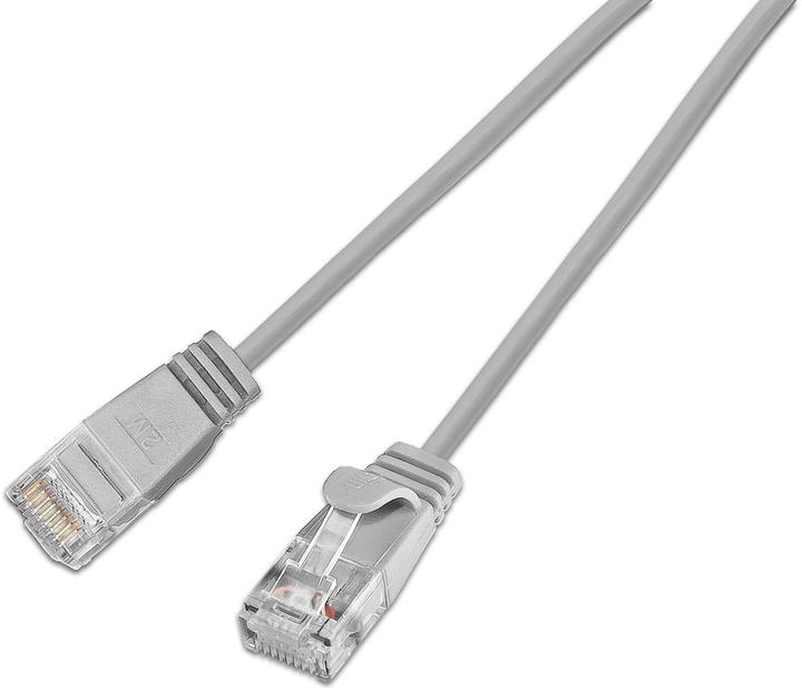 Actual product image SLIM Slimpatchkabel RJ-45 - RJ-45, Cat 6A, U/UTP, 0.25 m, Grau (U/UTP, CAT6a, 0.25 m)