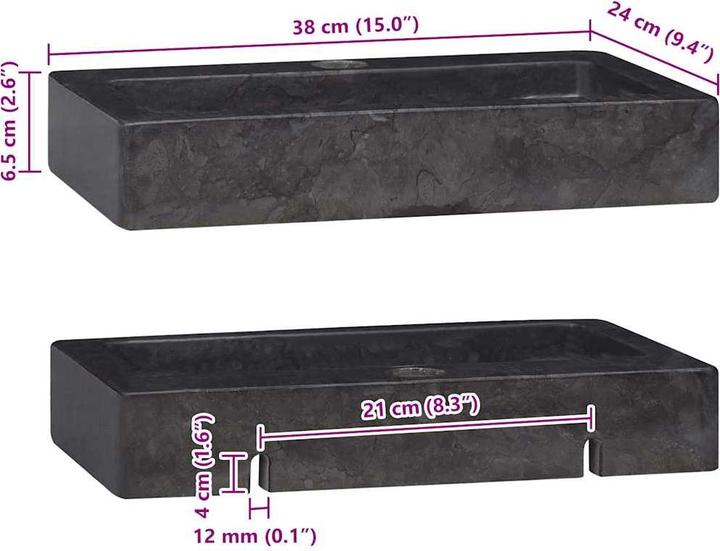 Produktbild vidaXL Becken (240 mm, 380 mm)